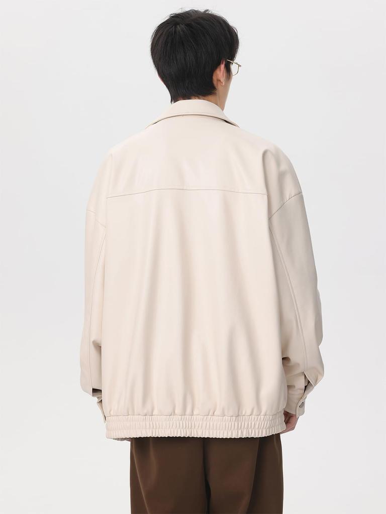 East Rain SEW403 Leather Jacket, Biker Jacket, Faux Leather Jacket, Leather Jumper, Slimming,