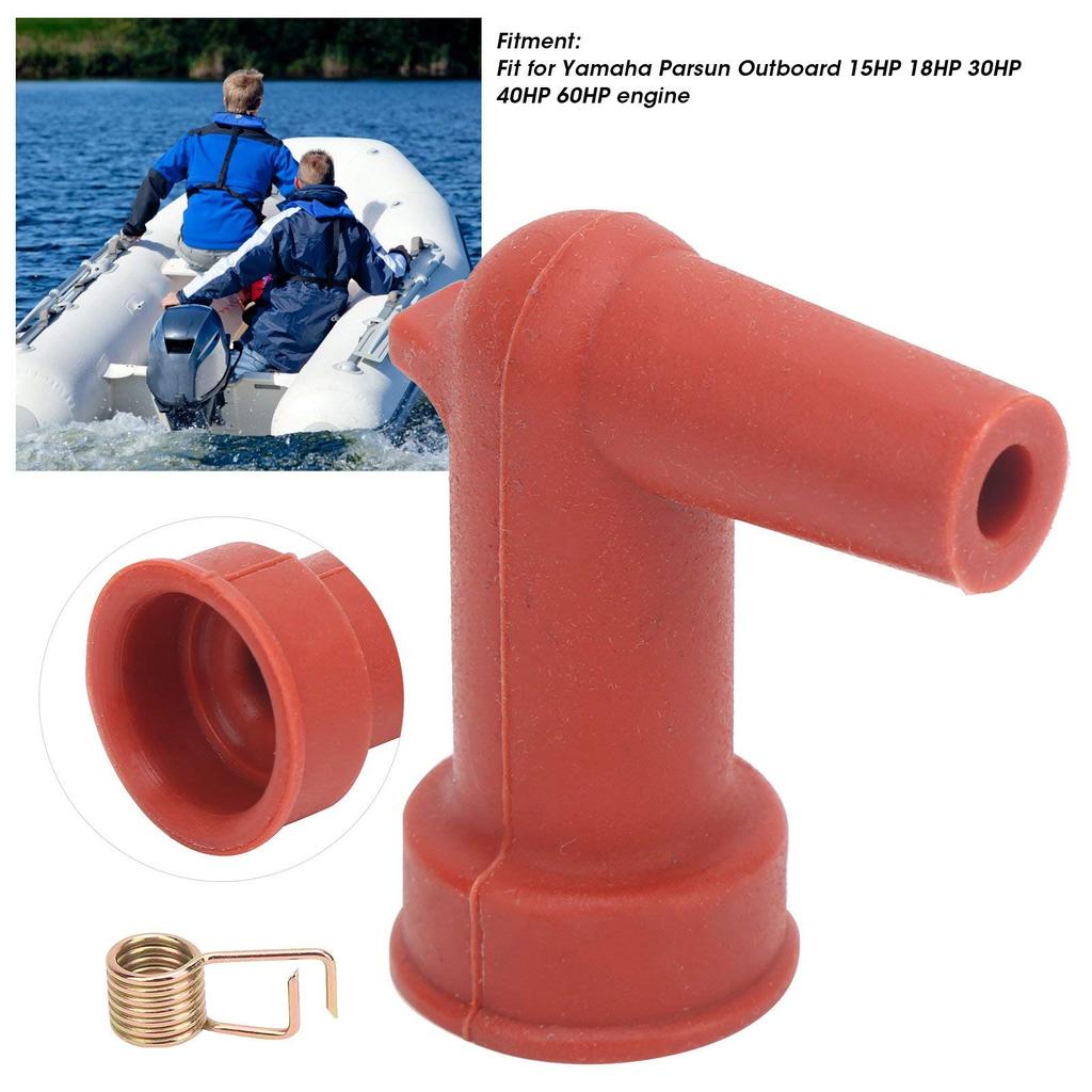 Yctze 90 Degree Spark Plug Cap Spring Fit Yamaha Parsun Outboard 15HP 18HP 30HP 40HP 60HP Engine, Spark Plug