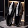 Scarpe Formali da Uomo in Pelle Autunno 2024 Taglia Larga Stile Britannico a Punta