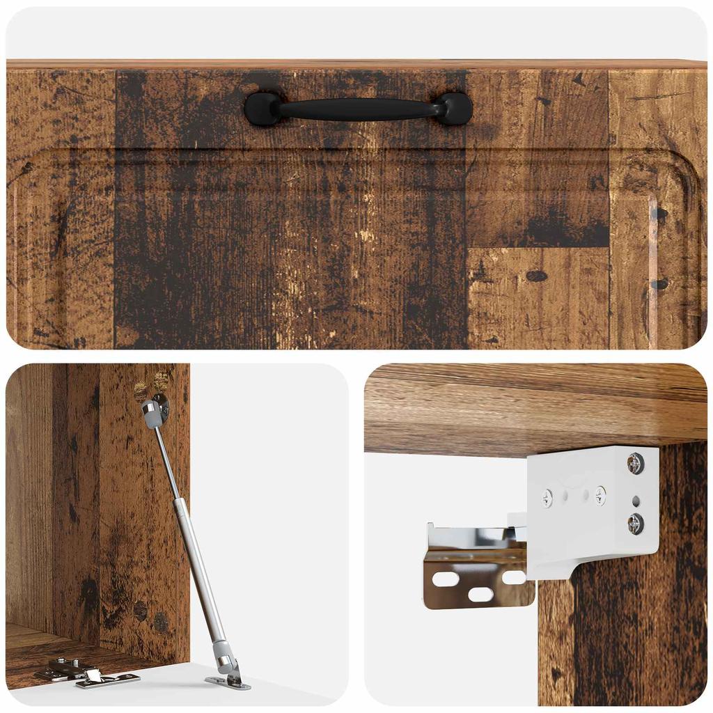 Wall Mounted TV Cabinet Reclaimed Wood Look 98 x 41 x 30 cm Particleboard