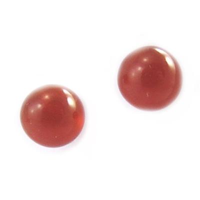 [M6532] - 'Mineralia' Red Agate Earrings - 6 Mm