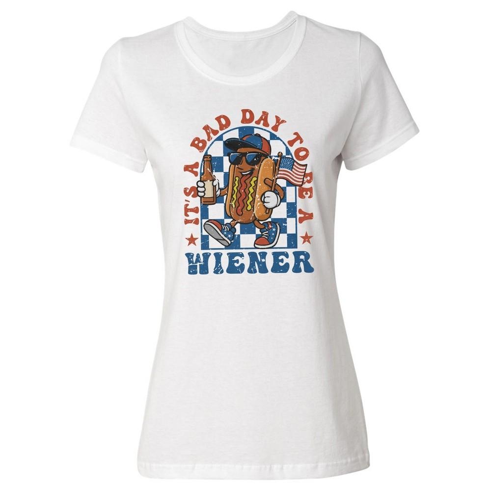 4th of July Funny Bad Day Wiener - Independence Day Ladies  Crewneck T-Shirt Unisex T-Shirt XXXL