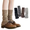 Fashionable Twist Cable Knit Footless Middle Calf Socks Pleated Ruched Ruffled Leg Warmers Boot Toppers Covers for Women