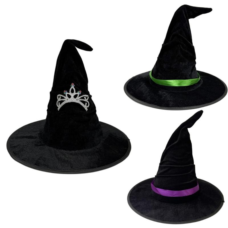 1Pc Halloween Wizard Hat Funny Witch Hat Witch Caps Wizard Costume Accessories for Carnivals Masquerades Party Cosplay