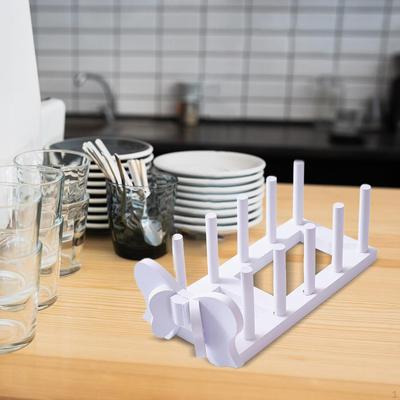 Dish Drying Rack Plate Holder Multifunctional Drainer Storage Pot Lid