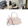Simple Solid Color Silver Bow And Lace Decoration Women Casual Shoulder Bag For Daily Use