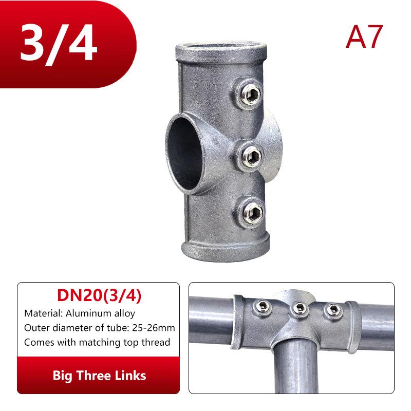 25Mm Aluminum Alloy Connector Elbow Tee Base Flat Three-Dimensional Fitting Connection Fastener Steel Tube Shelf Parts
