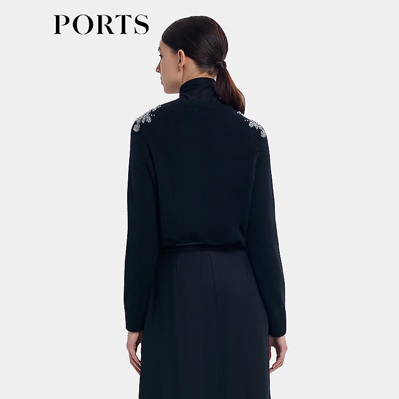 PORTS Women's V-Neck Hollow-out Knit Sweater