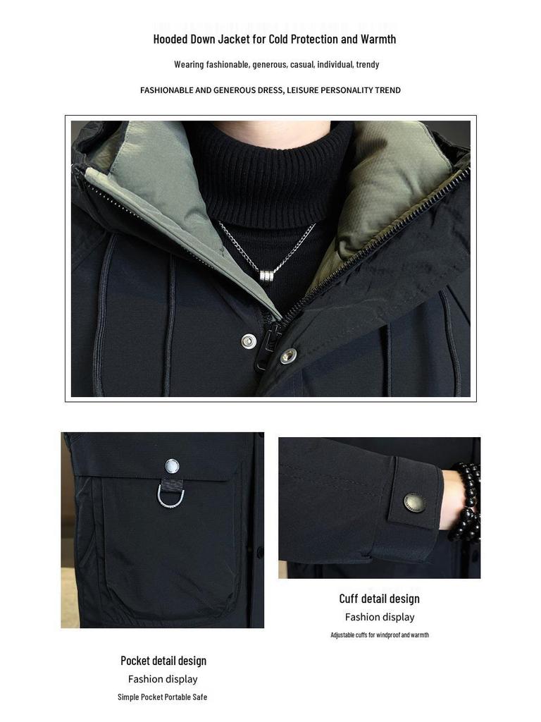 Men's Thickened Down Winter Jacket - 2025 High-End Short Style, Plus Size, Outdoor Mountaineering, Workwear Coat