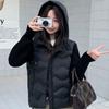 Winter New Cotton-padded Women's Short Short Small Knitted Splicing Cotton-padded Jacket Light and Warm Fake Two-piece Cotton-padded Women