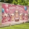 Party Backdrop Adorable Axolotls Celebrating Photo Background Decor Birthday Party Decor