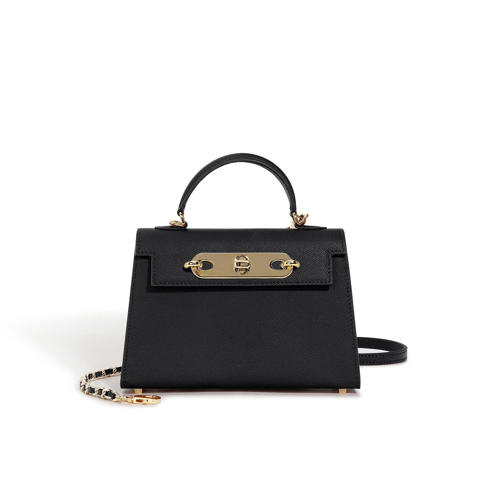 

Новая Универсальная Сумка-цепочка из коровьей кожи, Маленькая квадратная сумка с клапаном, Мини-маленькая сумка для поездок на работу, Сумочка для женщин чёрный