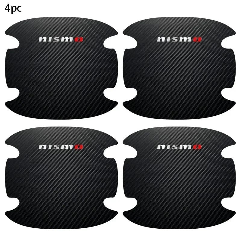 4PCS Car Door Bowl Scratch Protective Sticker For Nissan Nismo Logo Tiida Teana Qashqai Juke X trail Note Almera Skyline Styling