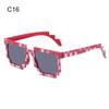 Funny Pixelated Mosaic Glasses Adults Teens Halloween Decorative Shades Party Disco Glasses Photo Props Gamer Robot Sunglasses