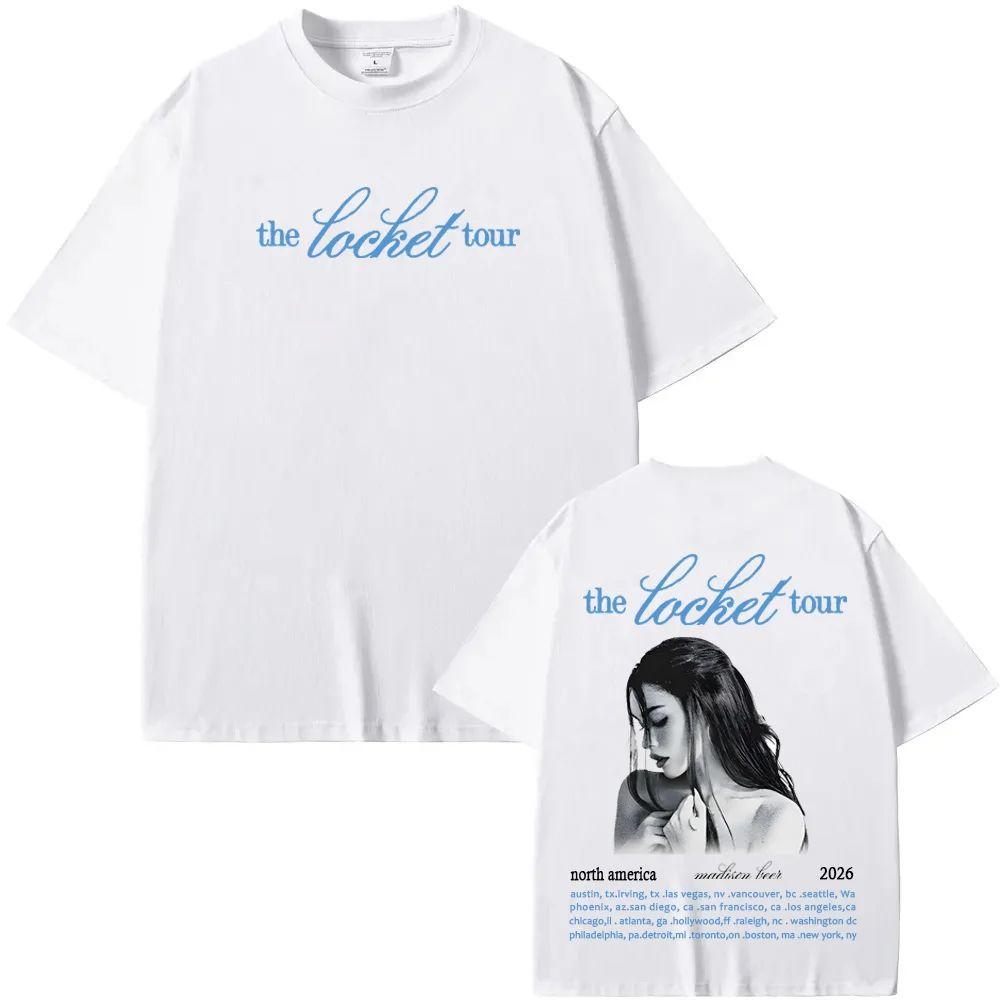 T-shirt Madison Beer Locket Tour 2026 Dates de la tournée nord-américaine UNIQUEMENT Merchandising de concert Madison Beer Hauts populaires Y2K Vêtements imprimés