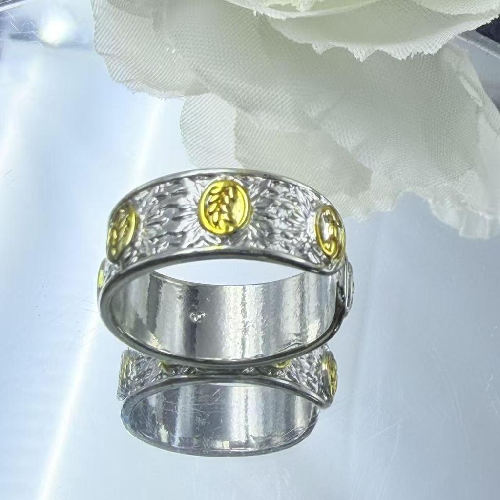 Seven-Grain Silver Prayer Ring: Adjustable, Embossed Design for Wealth & Blessings