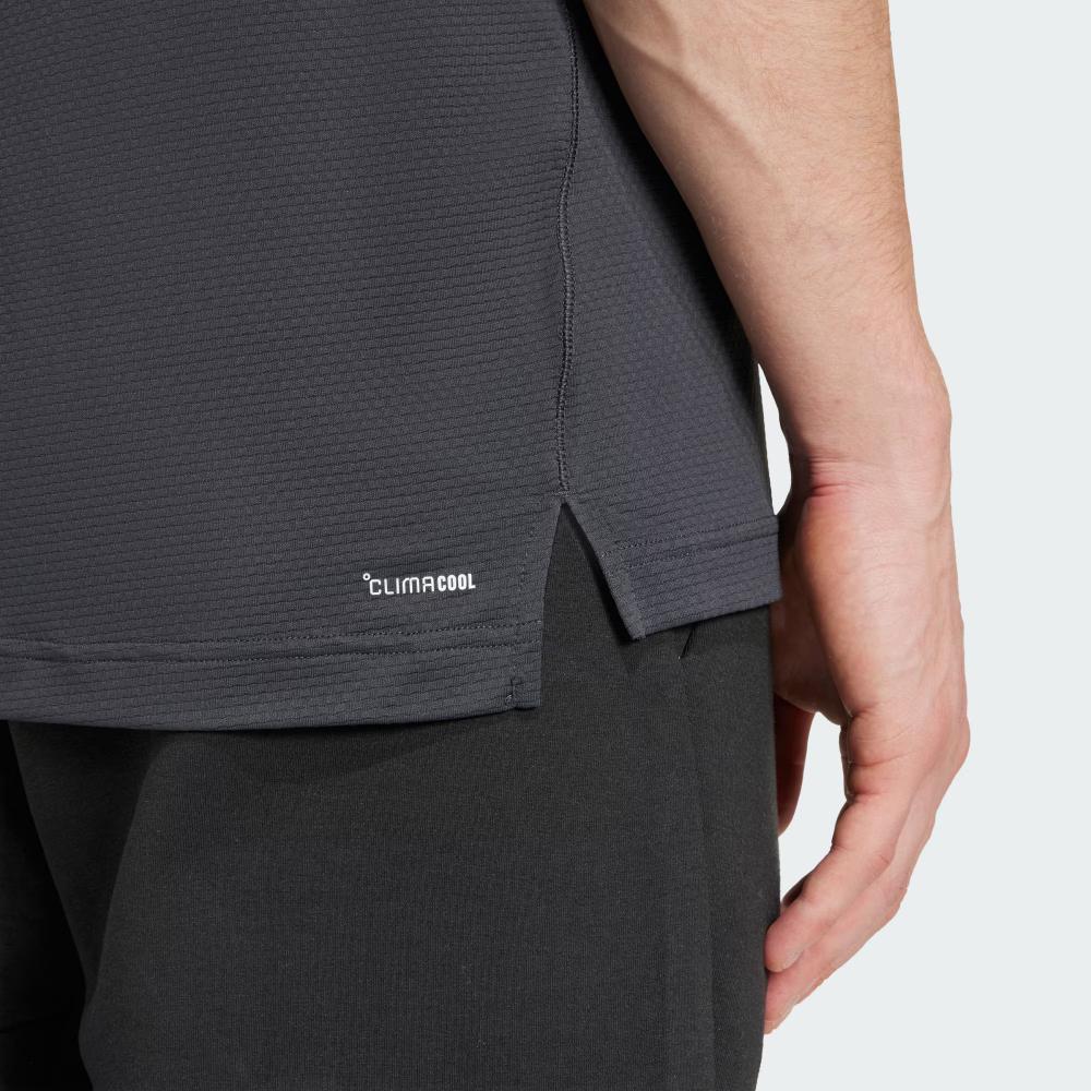 Adidas Gym Climacool Sports Round Neck Quick Dry Short Sleeve T-Shirt Men Tops Carbon-Black JY9511