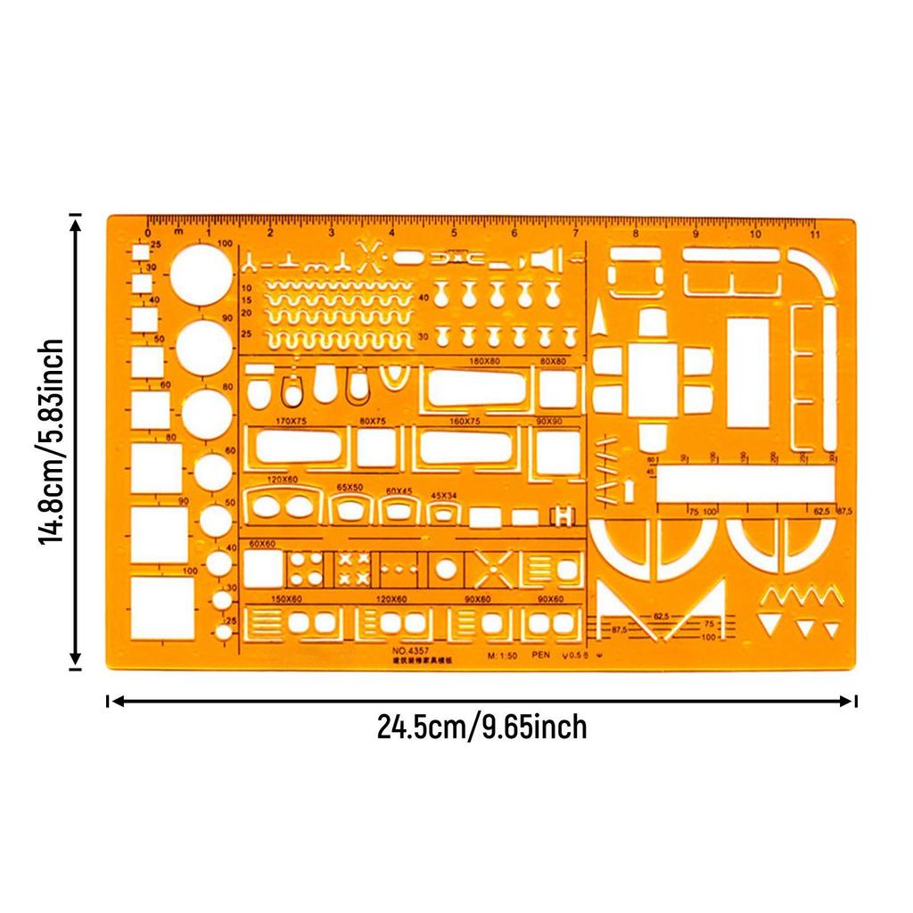 Architectural Templates Stencil Drafting Tools Ruler Building House