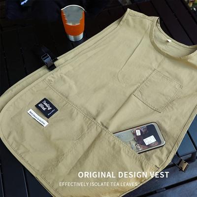 Waterproof and Stain-resistant Apron Solid Color Nylon Vest Style Beauty Apron Sleeved Apron Worn by Cooks Chef and Servers