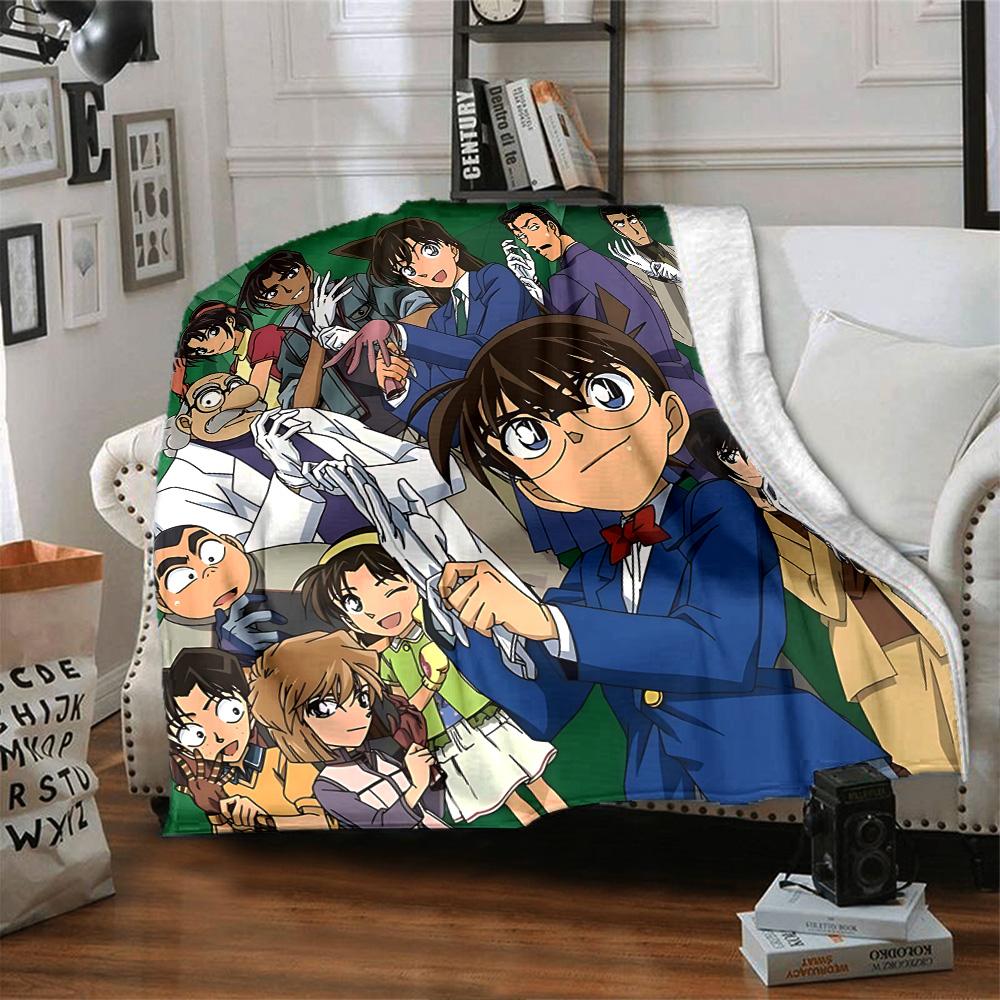1pz Detective Conan Mystery Case Coperta in Flanella Super Morbida Carina Confortevole per Viaggio Biancheria da Letto Divano Divano Coperta Y7238