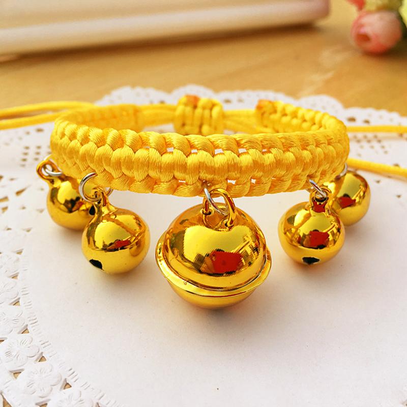 

Милый ошейник для собак, ошейник с тесьмой и шнурком, ошейник с колокольчиком для домашних животных, плетеный ошейник для кошек, ошейник с колокольчиком для кошек, декор для домашних животных жёлтый