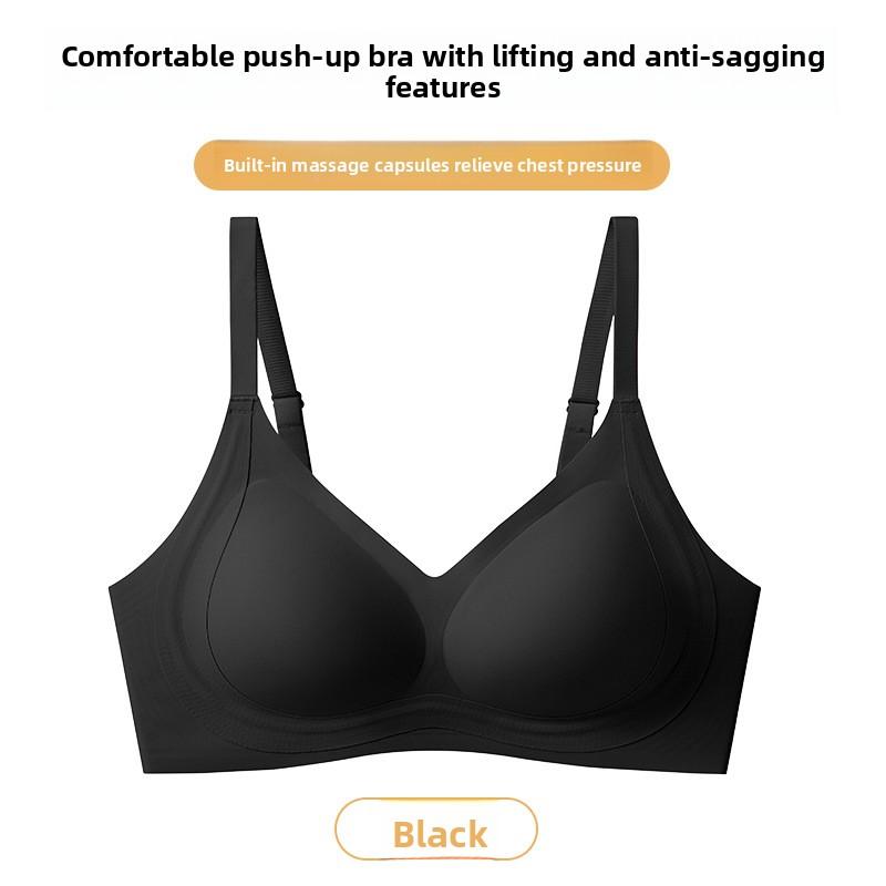 

Female Spring and Summer Gathering Lift Light Plastic Traceless Anti Droop Breast Underwear 34/75AB чёрный