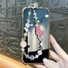 Tulip Flower Cell Phone Chain Pearl Mobile Phone Lanyard  Phone Case Accessories