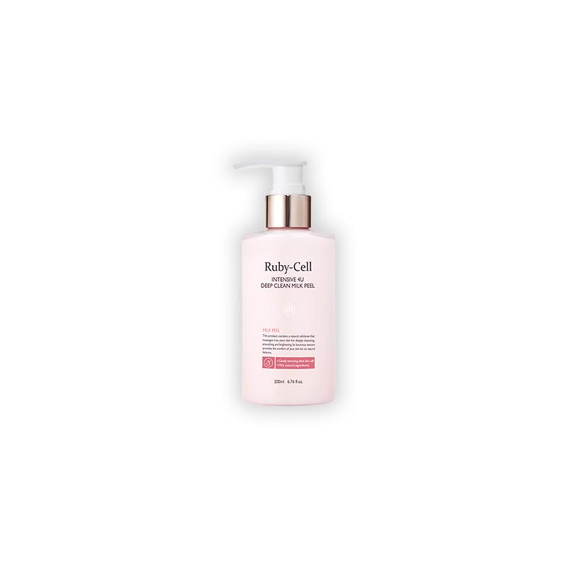 Ruby-Cell Intensive 4U Deep Clean Milk Peel 200 ml Hypoallergenes Peeling, Peeling, Hautton, Feuchtigkeitsversorgung,