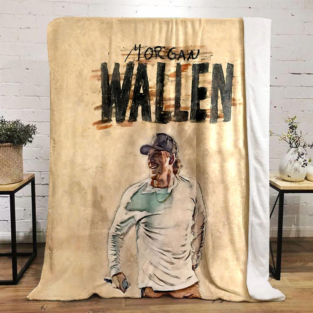 Morgan Wallen Art Print Patterned Flannel Blanket Perfect for the Bedroom Living Room, Sofa, or a Little Nap
