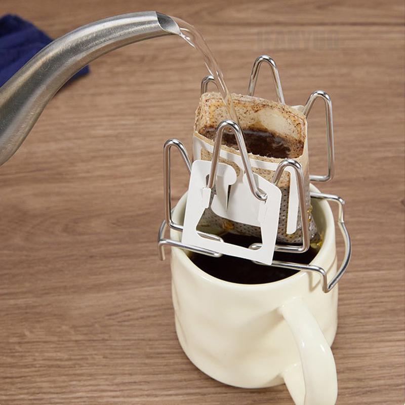 Stainless Steel Reusable Holder For Japanese Style Disposable Ears Filter Bags Coffee Cup Dripper Baskets Filter Paper Bag Shelf