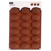 Silicone Baking Mold 18-Cavity Madeleine Pan Shell Shape Chocolate Mold Non-Stick Easy Release Temperature -40°C to 220°C Brown