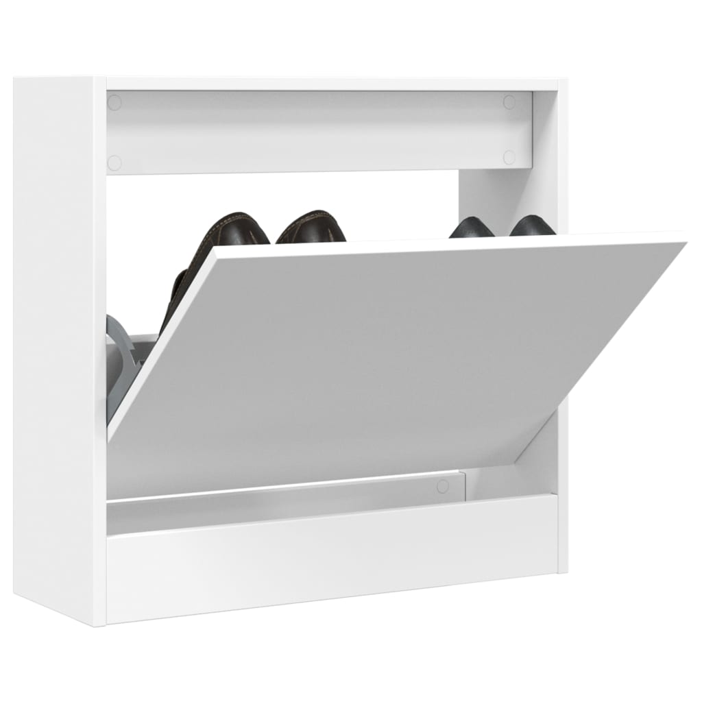 Vidaxl Shoe Cabinet, White, 60X21X57 Cm, Wood-Based Material