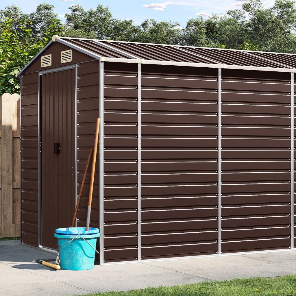 Garden Shed Brown 191 x 810 x 198 cm Galvanized Steel