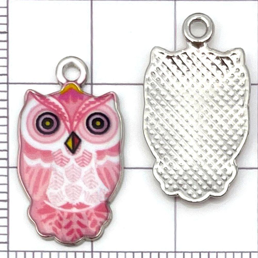 Colorful Owl Enamel Charms, 20pcs - Alloy Pendants for DIY Bracelets & Necklaces