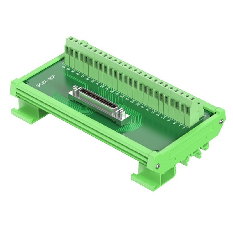 SCSI Rail Mounted Terminal Block Connectors, 14P to 100P Optional Female Interfaces for Tape Drive and Scanners