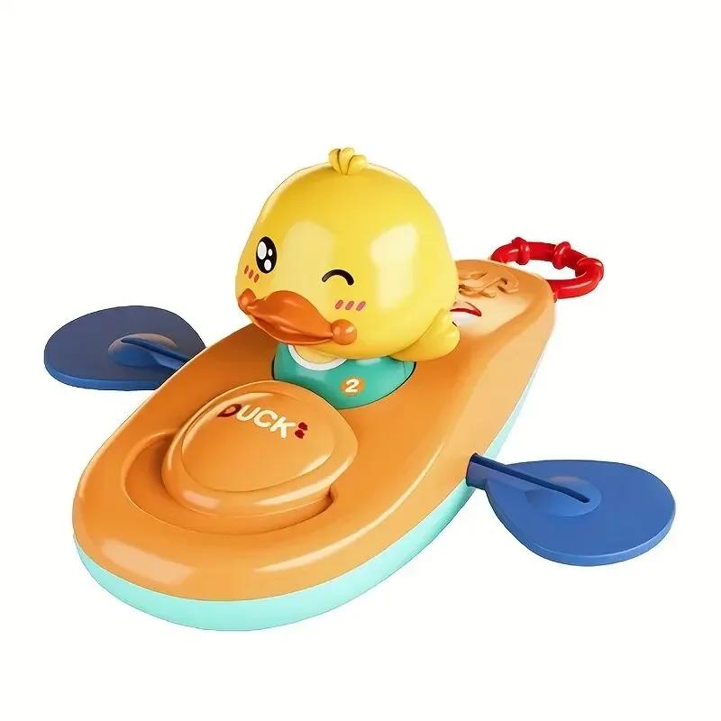 Little Yellow Duck Bath Toy  Automatic Rowing Kayak, Bpa-Free Pool Toy For Toddlers, Baby Shower Gift With No Batteries Needed