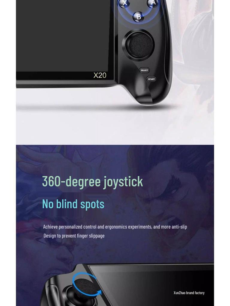 7-Inch HD Handheld Game Console with Joystick and Retro Arcade Games