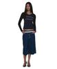 PARTIMENTO WOMEN V-Neck Multi-Combination Long Sleeve Tee_Navy