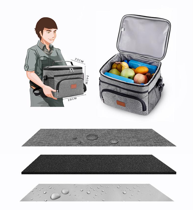 15L Nepropustná izolovaná pikniková taška - Zesílená pro venkovní použití, Udržuje jídlo čerstvé a studené