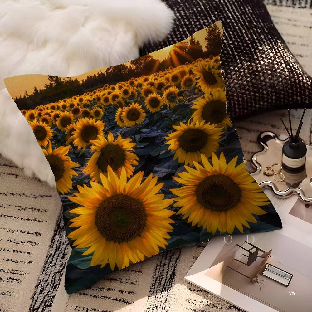 Sunflower Cushion Cover Pillow Cover Decor Pillowcase Printed Cushion Case For Couch