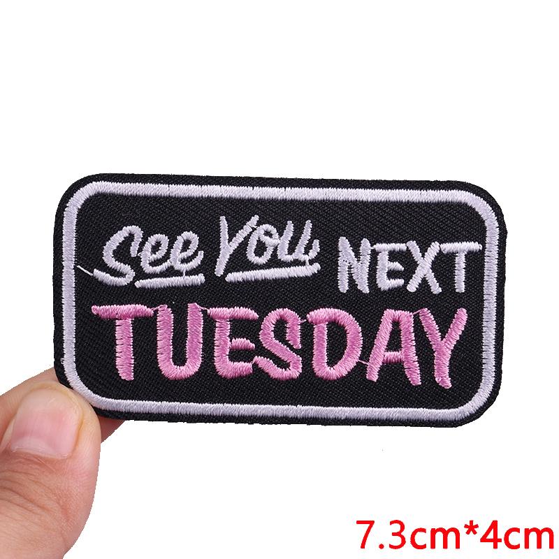 Hats Jeans Embridered DIY Letter Slogan Embroidery Sew Patch Iron On Patches For Clothing Thermoadhesive Patches Jackets DIY