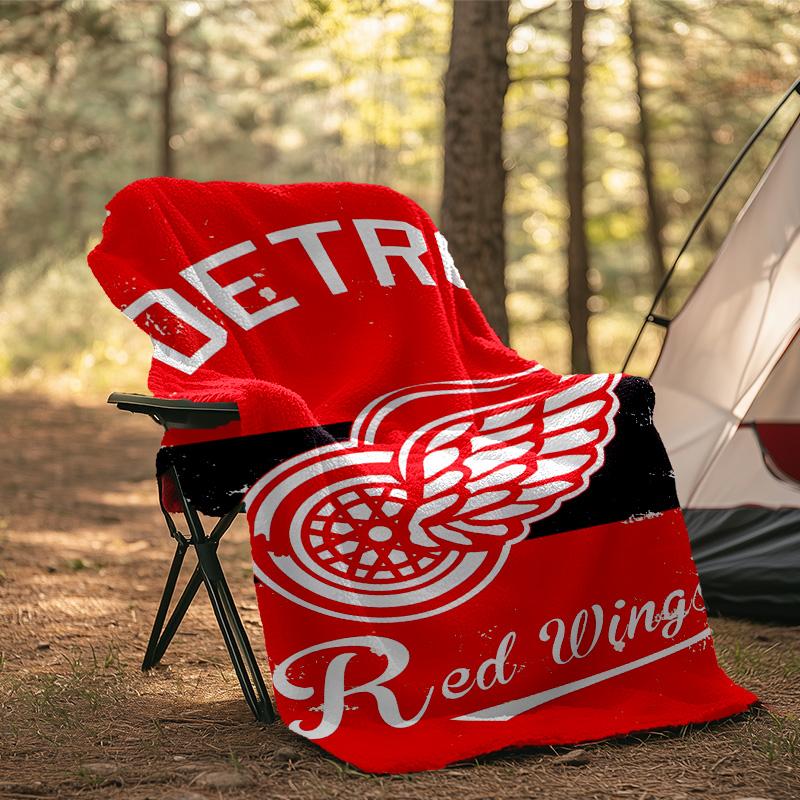 Vintage Detroit Wings Logo Decke Flanell Überwurf für Sofa, Innenbereich, Camping, Wohnzimmer, Büro, Stuhl und Bett Weiches Geburtstagsgeschenk