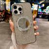 Pokovení Třpytky Kamínky Magnetický Zrcadlový Držák Stojan Pouzdro Pro iPhone 16 Pro Max 15 14Plus 13 12 11 Pro Magsafe Diamantový Kryt