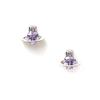 Leonor Mini Heart Shaped Diamond Earrings Women Earrings Silver Lavender-Purple 6201032O01P250