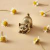 Brass Cat Figurine Handcrafted Miniature Statue Handicraft Tiny Kitten for Collectors,