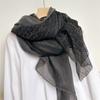 Lightweight Linen Blend Lace Scarf Women Bohemian Style Shawl In Beige Gray Blue 200x100cm Wrap