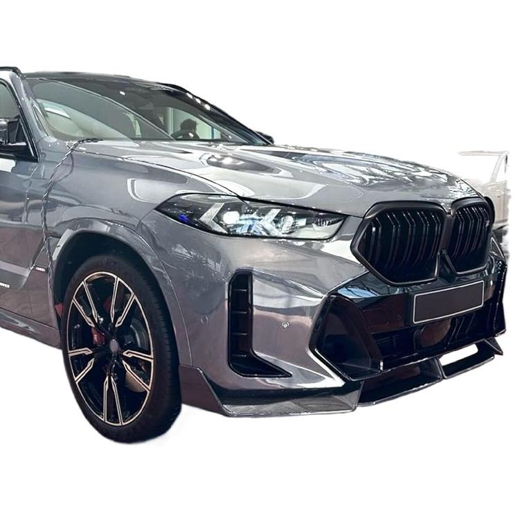 Compatible For BMW 6 Series X6 G06 LCI M Sport 2023 2024 2025 Front Bumper Lip Spoiler ABS Protector Lower Blade Splitter Car Styling(Carbon Fiber