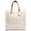Field 30 Vertical Horse And Carriage Print Canvas And Leather Tote Bag Women Tote Bags White 89143-B4RGL