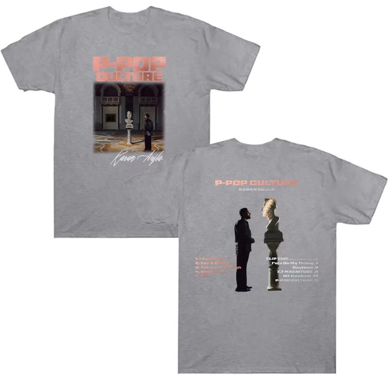 

Karan Aujla Merch TShirt Karan Aujla PPOP Culture Graphic T Shirt Women Unisex Short Sleeve Casual Cotton Crewneck Breathable Tee S