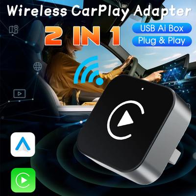 2 In 1 CarPlay Dongle Android Auto Adapter Wired To Wireless Smart Box USB Ai Box Carplay Car Accessories Intelligent System